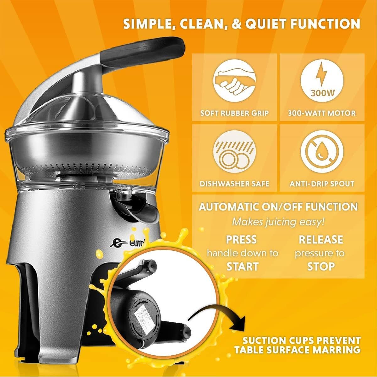 Die Cast Stainless Steel Electric Citrus Juicer Squeezer, for Orange
